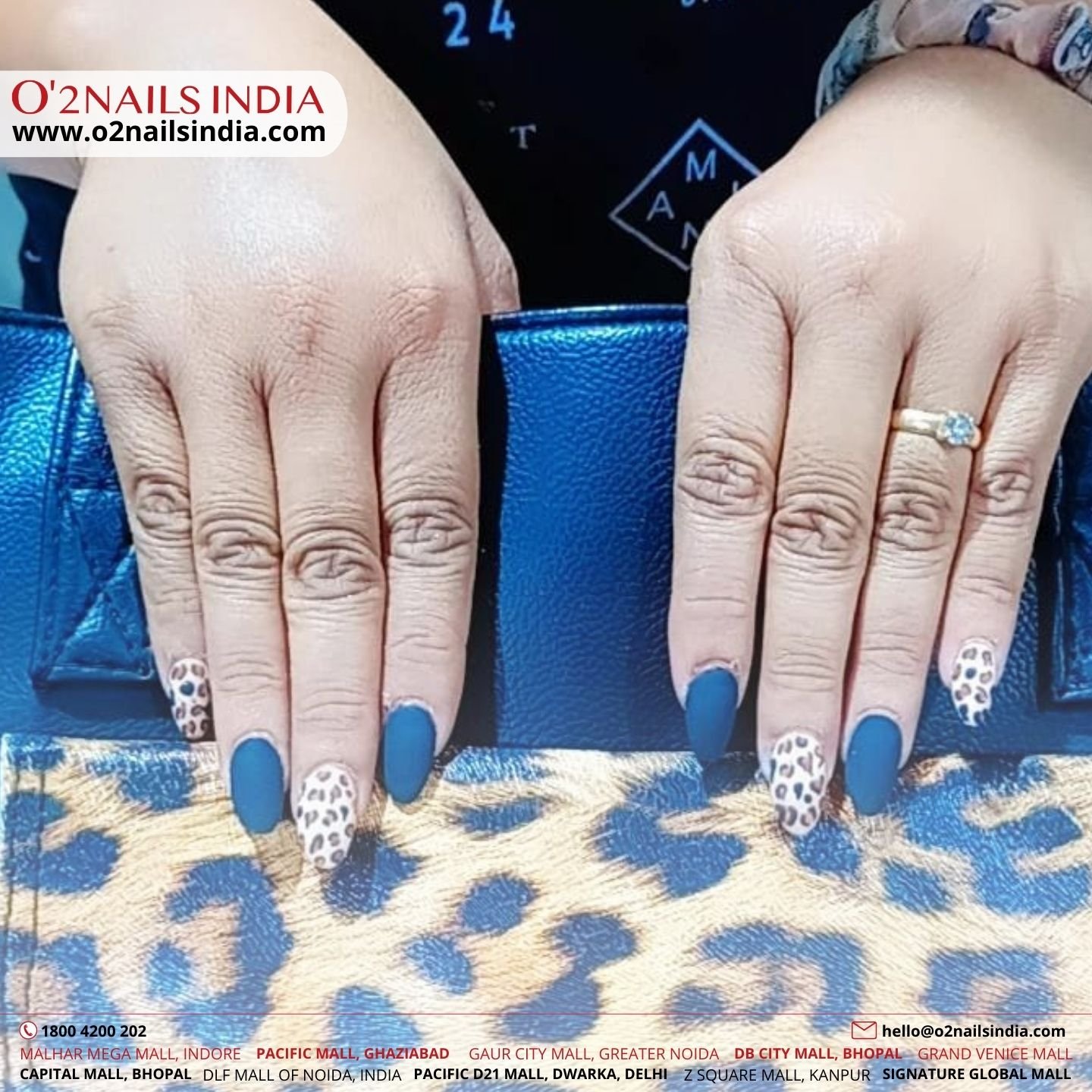 Light Orange, White & Colourful Art Nail Design - O2 Nails India